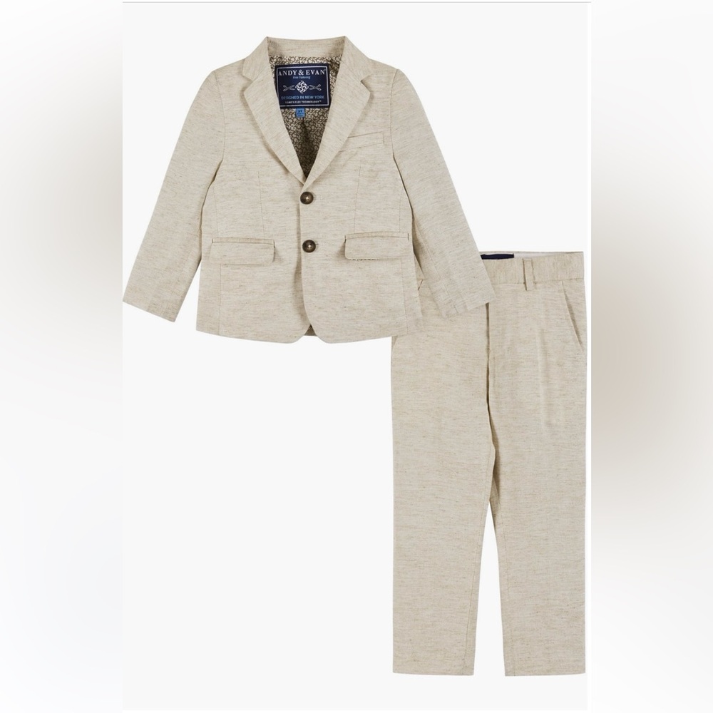 ANDY & EVAN LINEN BLEND SUIT SET